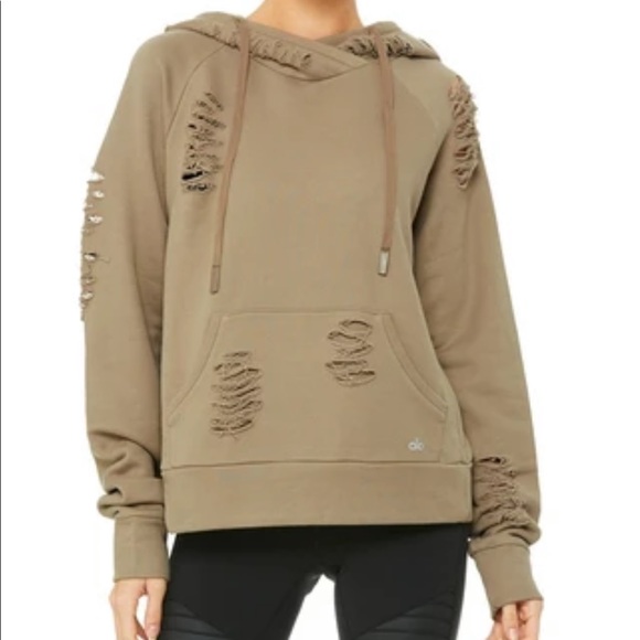 alo yoga distressed hoodie